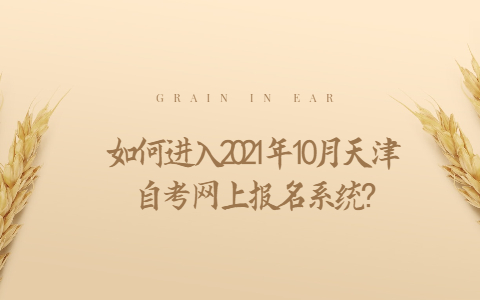 如何进入2021年10月天津自考网上报名?
